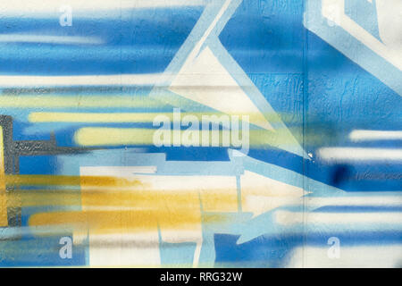 Colorful arrows painted on wall, abstract Stock Photo