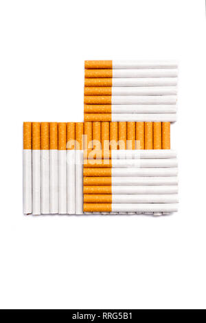 Cigarettes In Cross Shape Form. Conceptual Image Of A No Smoking Idea 