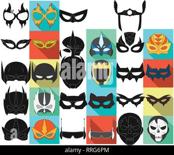 spider,fire,eye,wing,lady,ice,man,bat,helmet,cat,antenna,skull,red,warrior,head,concept,halloween,glasses,power,woman,ranger,game,carnival,evil,famous,celebration,cap,hero,mask,super,superhero,comic,face,fantasy,costume,character,avatar,set,collection,vector,icon,web,logo,illustration,design,isolated,symbol,sign,black,flat,color Vector Vectors , Stock Vector