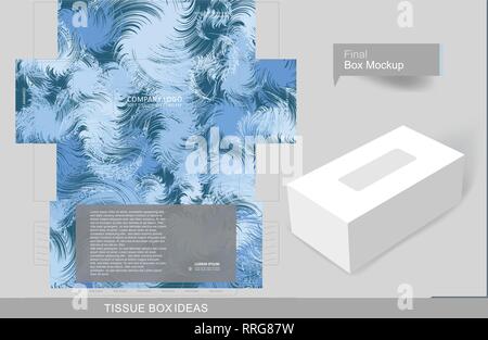 Abstract colorful patches tissue box concept, template for business purpose, place your text and logos and ready to go for print Stock Vector