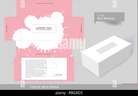 Abstract splash tissue box concept, template for business purpose, place your text and Logos and ready to go for print Stock Vector