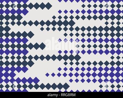 Halftone seamless pattern. Pop art rhombuses with black and blue color. Vector illustration Stock Vector
