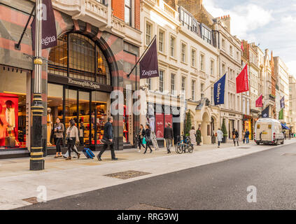 New Bond Street in Mayfair, with its elegant stores and luxury brands, London, England, United Kingdom, Europe Stock Photo