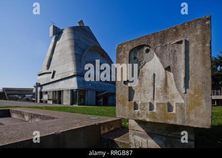 Eglise Saint-Pierre, Site Le Corbusier, Firminy, Loire Department, Auvergne-Rhone-Alpes, France, Europe Stock Photo