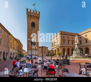 Piazza Giacomo Leopardi, Recanati, Marche, Italy, Europe Stock Photo