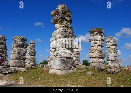 The archaeological site of the pre-Columbian Maya civilization Ake, Yucatan, Mexico, North America Stock Photo