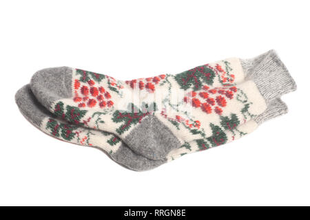 Wool socks isolated on white background Stock Photo