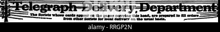 . Florists' review [microform]. Floriculture. '^'T^,rV35^'?^'r?^. &quot; AT^-,^ .-'VT&quot;;-,^-- ^* I'-iwr .•,&gt;?:&quot;?: Apbil 29, 1920 The Horists' Review 65. Wf flortote who— eavd* anpMUP on tho PMW earrylns Oite hMd* mro propuodto flU ordors ?****? from ofliorllorlsto for local doilTory on tho uaual ImmIs.. Please note that these images are extracted from scanned page images that may have been digitally enhanced for readability - coloration and appearance of these illustrations may not perfectly resemble the original work.. Chicago : Florists' Pub. Co Stock Photo