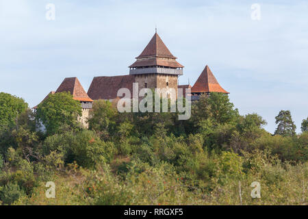 Viscri fortified church: a Lutheran Romanesque style fortified church in Viscri, Brasov County, in the Transylvania region of Romania Stock Photo