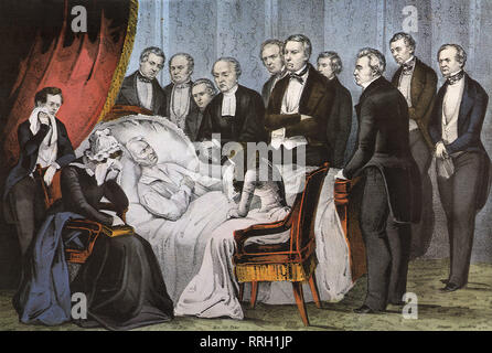 Death Of General Zachary Taylor - Taylor On His Death Bed, In The Stock ...