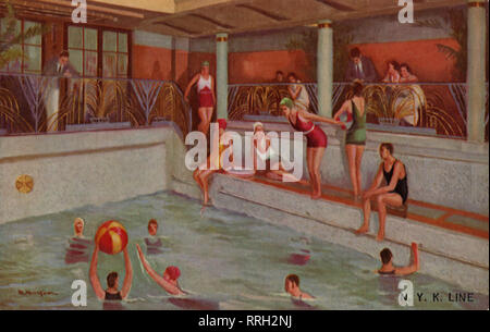 Indoor Swimming Pool on Ocean Liner Stock Photo - Alamy