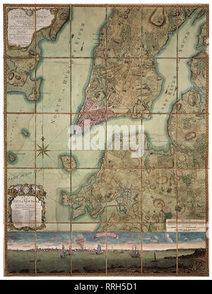 Plan of New York City 1766. Stock Photo