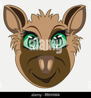 Cartoon of the mug hyena on white background is insulated Stock Vector