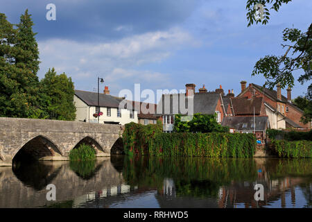 Seven arched bridge, Fordingbridge Town, New Forest, Hampshire, England, United Kingdom, Europe Stock Photo