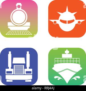 Transportation icons with ios applications. Stock Vector