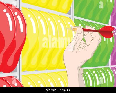balloon dart game Stock Vector
