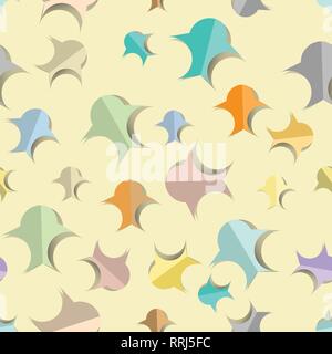 Paper sticky note and 3d seamless pattern. Stock Vector