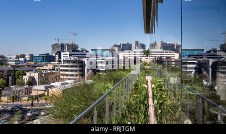 Johannesburg, South Africa, 30 November - 2018: Skyline reflected on glass windows in city centre. Stock Photo