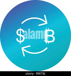 Exchange Bitcoin With Dollar Vector Icon Sign Icon Vector Illustration For Personal And Commercial Use... Clean Look Trendy Icon... Stock Vector