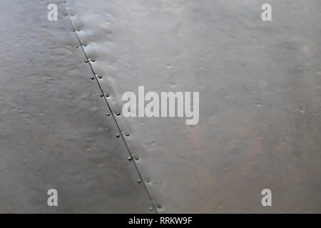 Old metal with rivets for texture background Stock Photo