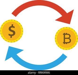 Exchange Bitcoin With Dollar Vector Icon Sign Icon Vector Illustration For Personal And Commercial Use... Clean Look Trendy Icon... Stock Vector