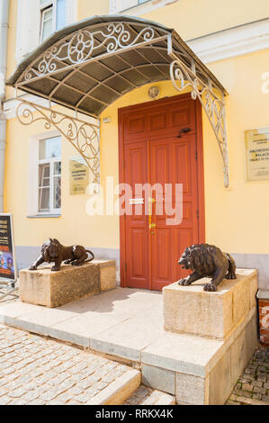 Veliky Novgorod,Russia - April 29, 2018. Archbishop's palace, the Palace of facets museum in Veliky Novgorod, Russia - entrance view Stock Photo