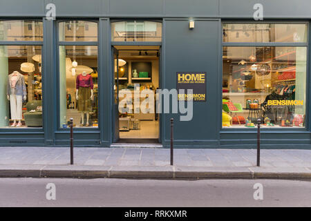 Bensimon Home Autour Du Monde - concept store in Marais district of Paris, France. Stock Photo