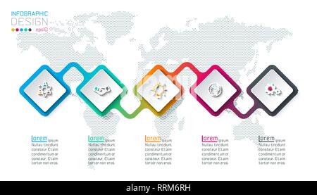 Square label infographic Stock Vector