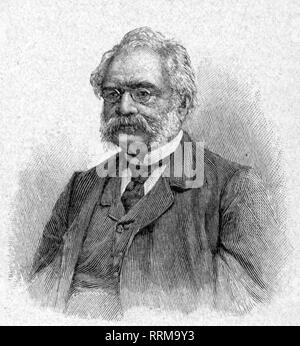 Siemens, Ernst Werner von, 13.3.1816 - 6.12.1892, German industrialist, portrait, wood engraving, 1892, Additional-Rights-Clearance-Info-Not-Available Stock Photo
