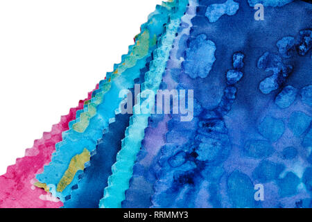 Multi-colored remnants of fabric  isolated on white Stock Photo