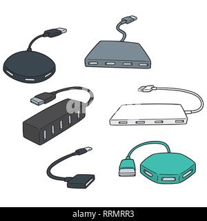 vector set of usb hub Stock Vector