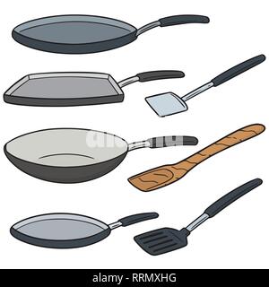 vector set of pan and flipper Stock Vector
