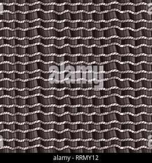 Seamless pattern with zigzag and wavy lines in brown hues, vector handmade Stock Vector
