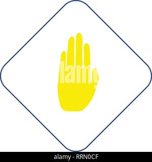 Icon of Warning hand. Thin line design. Vector illustration. Stock Vector