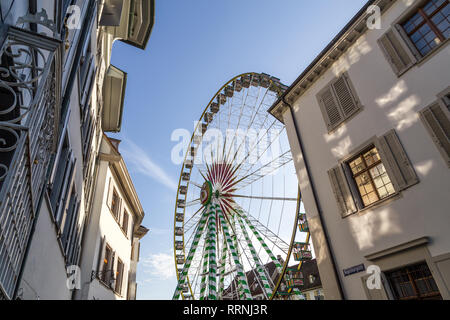 Big ferris wheel in Basel, Switzerland Stock Photo