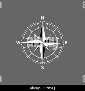 vector icon Compass rose, navigition icon. Vector illustration, flat design Stock Vector