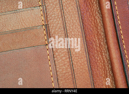 brown leather wallet detail Stock Photo