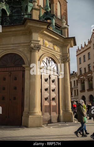 Door of St Mary's Basilica, Krakow, Poland Stock Photo