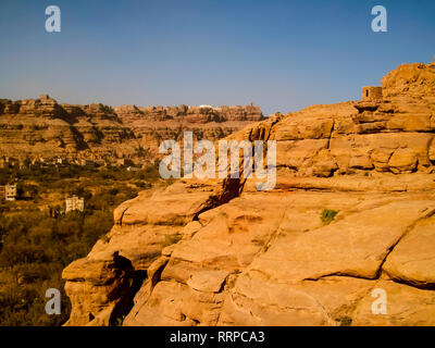 Desert in Yemen, the nature of the desert of the Middle East. Stock Photo