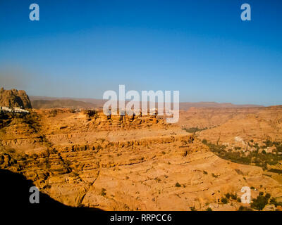 Desert in Yemen, the nature of the desert of the Middle East. Stock Photo