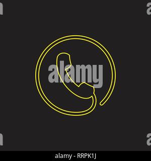 thin line phone circle logo vector Stock Vector