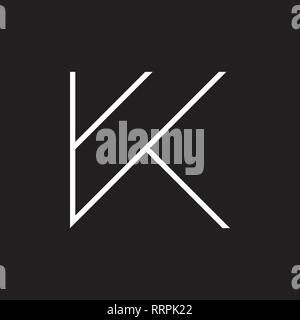 letter k simple geometric thin lines logo vector Stock Vector