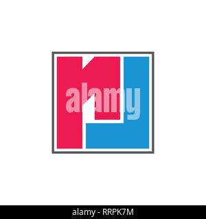 letters rl square geometric logo Stock Vector