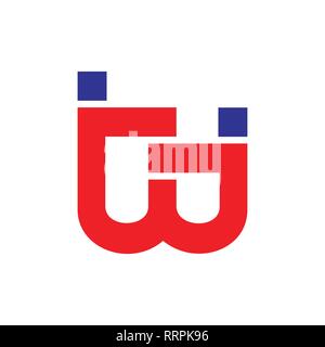 letters wj simple geometric line logo vector Stock Vector