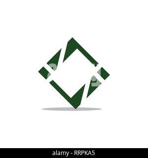 square frame simple geometric shadow design logo vector Stock Vector