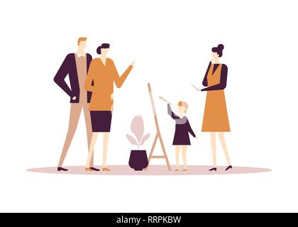 Easel art illustration vector flat icon. Artist canvas blank frame board. Paint  stand wooden equipment tripod front view cartoon 10889560 Vector Art at  Vecteezy