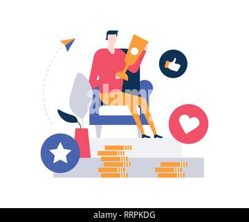 Business victory - colorful flat design style illustration Stock Vector