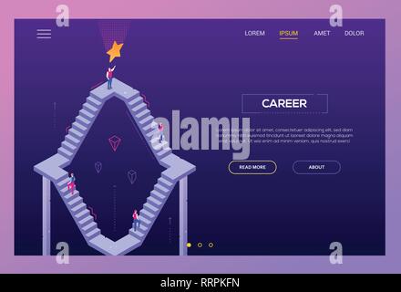 Career - modern isometric vector landing page template Stock Vector