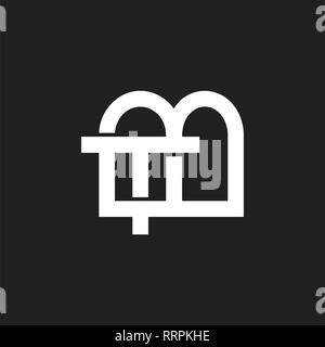 abstract letters mt simple linked geometric logo Stock Vector