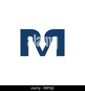 abstract letters mr simple geometric logo vector Stock Vector